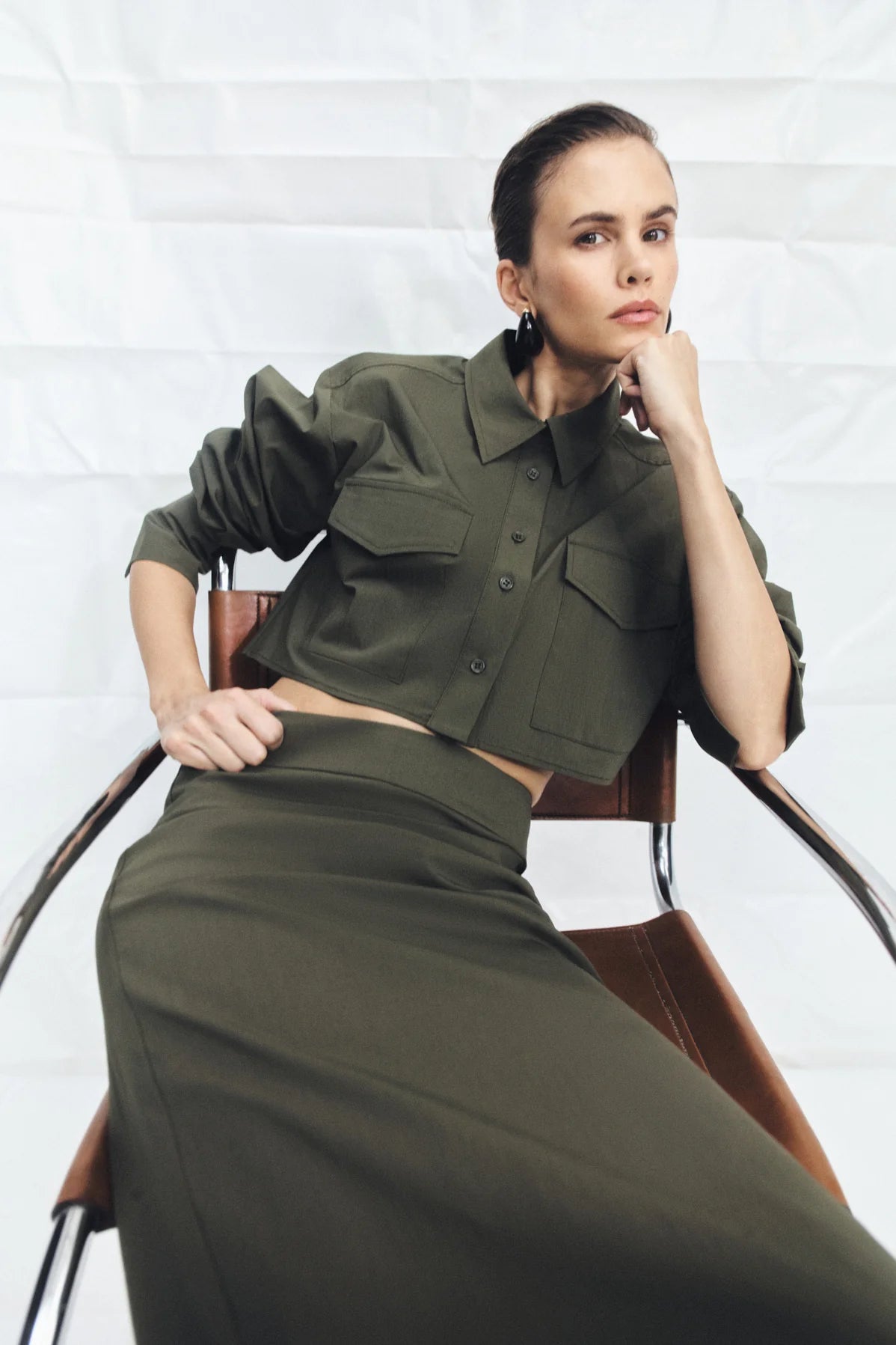Shona Joy Campbell Patch Pocket Crop Shirt | Jungle
