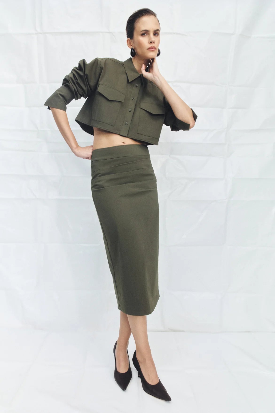 Shona Joy Campbell Patch Pocket Crop Shirt | Jungle