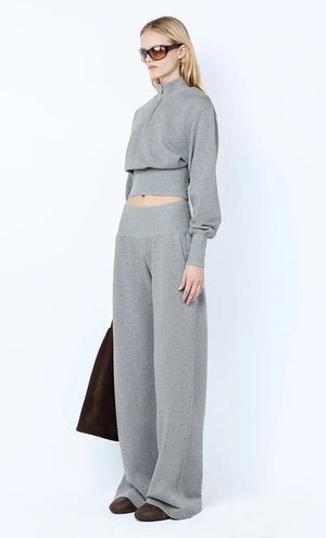 Bec + Bridge Steph Half Zipper Jumper | Grey Marle