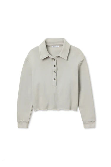 Perfect White Tee Vinny Fleece 3/4 Sleeve Sweatshirt | Silver