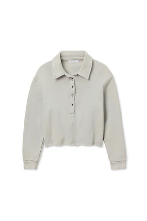 Perfect White Tee Vinny Fleece 3/4 Sleeve Sweatshirt | Silver