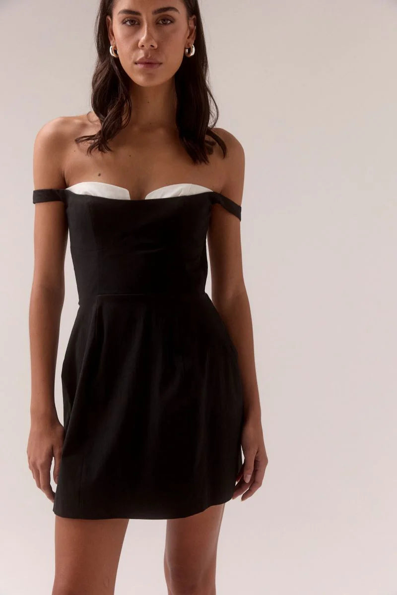 Sovere Studio Lure Mini Dress | Black & White