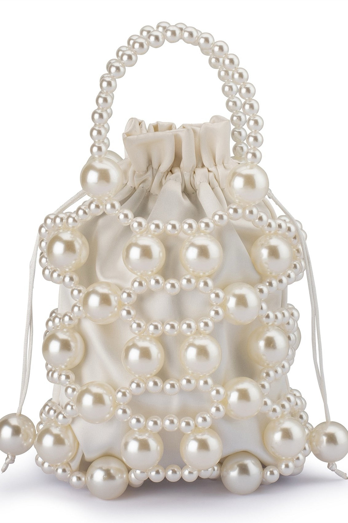 Olga Berg The Sammy Beaded Cage Bag | Pearl