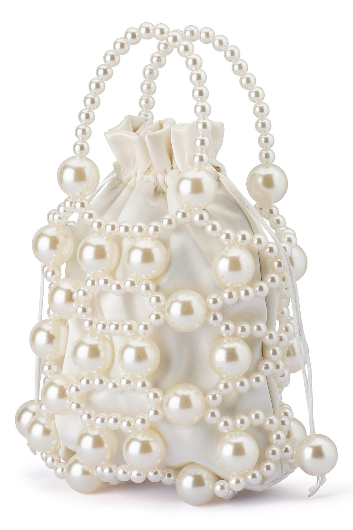 Olga Berg The Sammy Beaded Cage Bag | Pearl