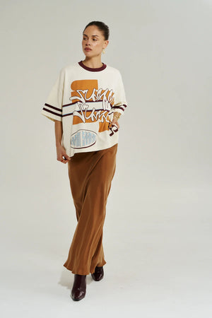 Summi Summi Bordeaux Tee | Vintage White