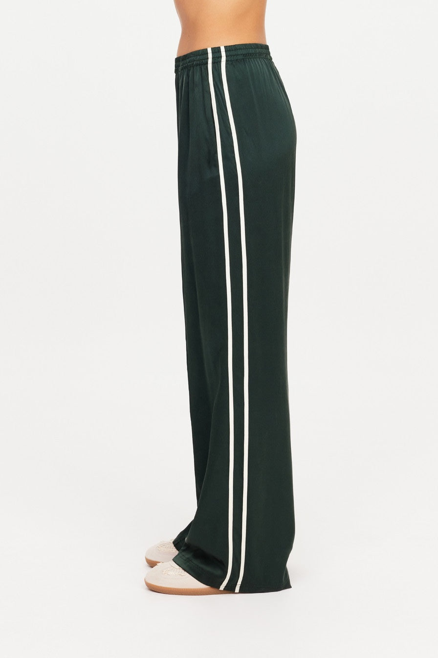 The Upside Marine Silk Wide Leg Pant | Jungle Green