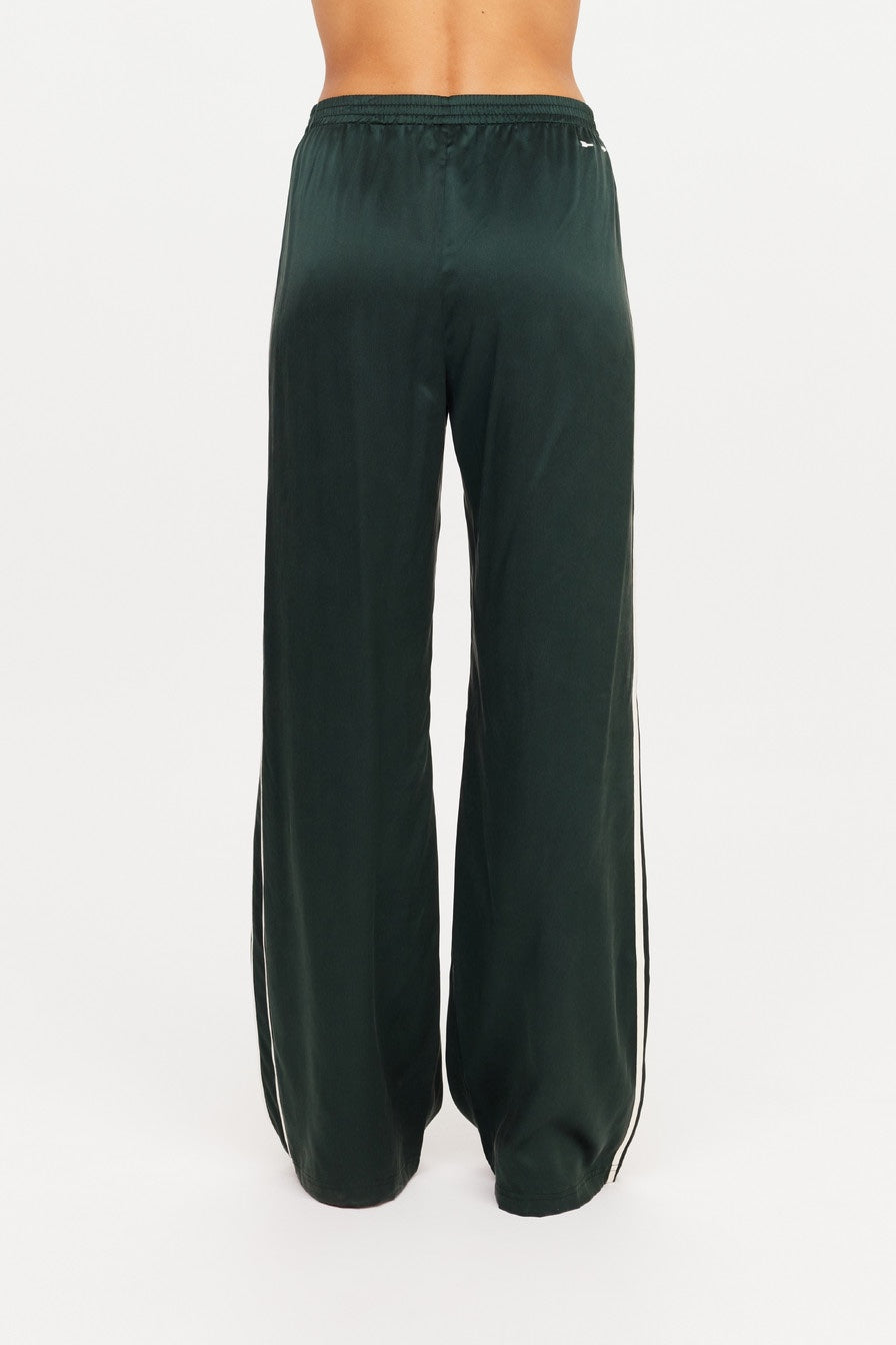 The Upside Marine Silk Wide Leg Pant | Jungle Green