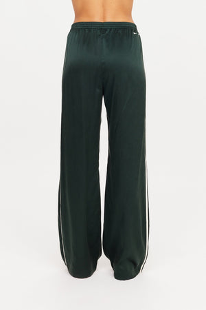 The Upside Marine Silk Wide Leg Pant | Jungle Green