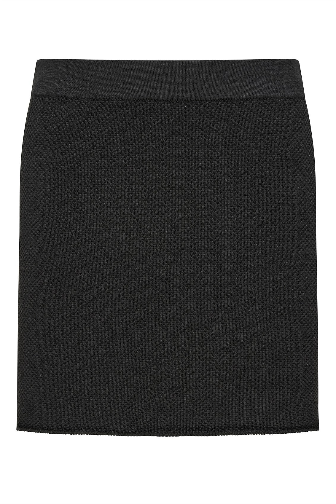 Bassike Textured Cotton Pique Knit Skirt | Black