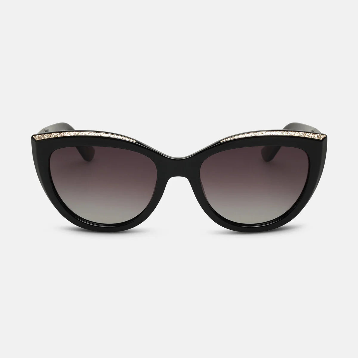 Locello Gia Sunglasses | Black / Gold Smoke