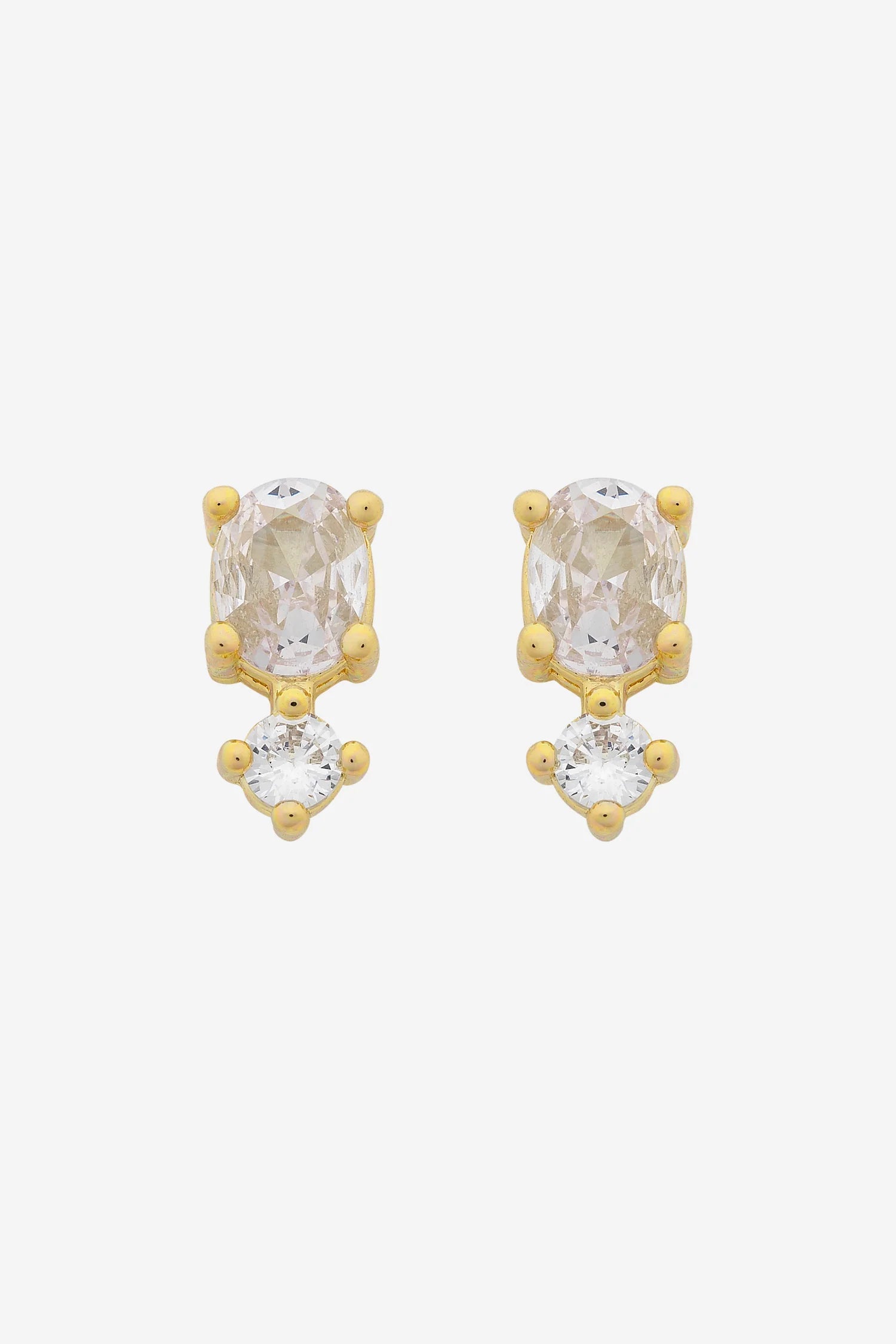 Liberte Nico CZ Stud | Gold clear