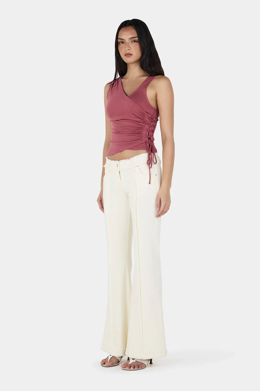 Ownley Rhonda Asymetric Top | Deep Rose