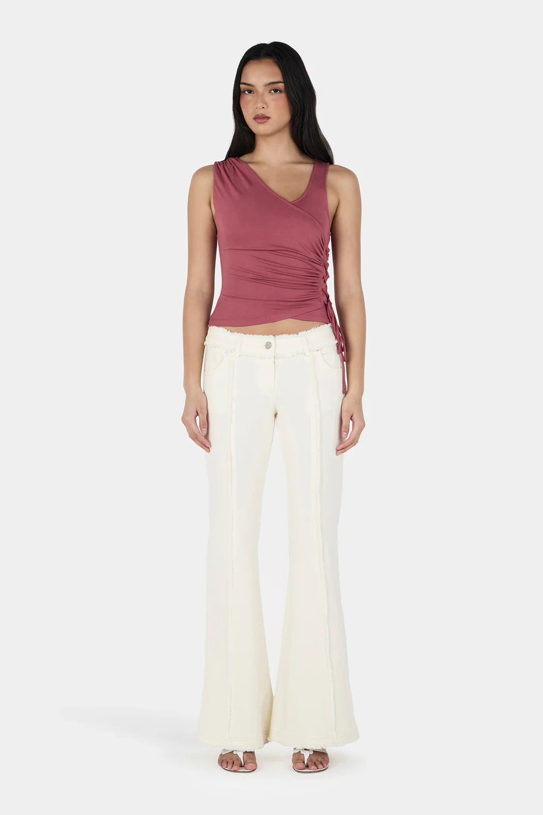 Ownley Rhonda Asymetric Top | Deep Rose