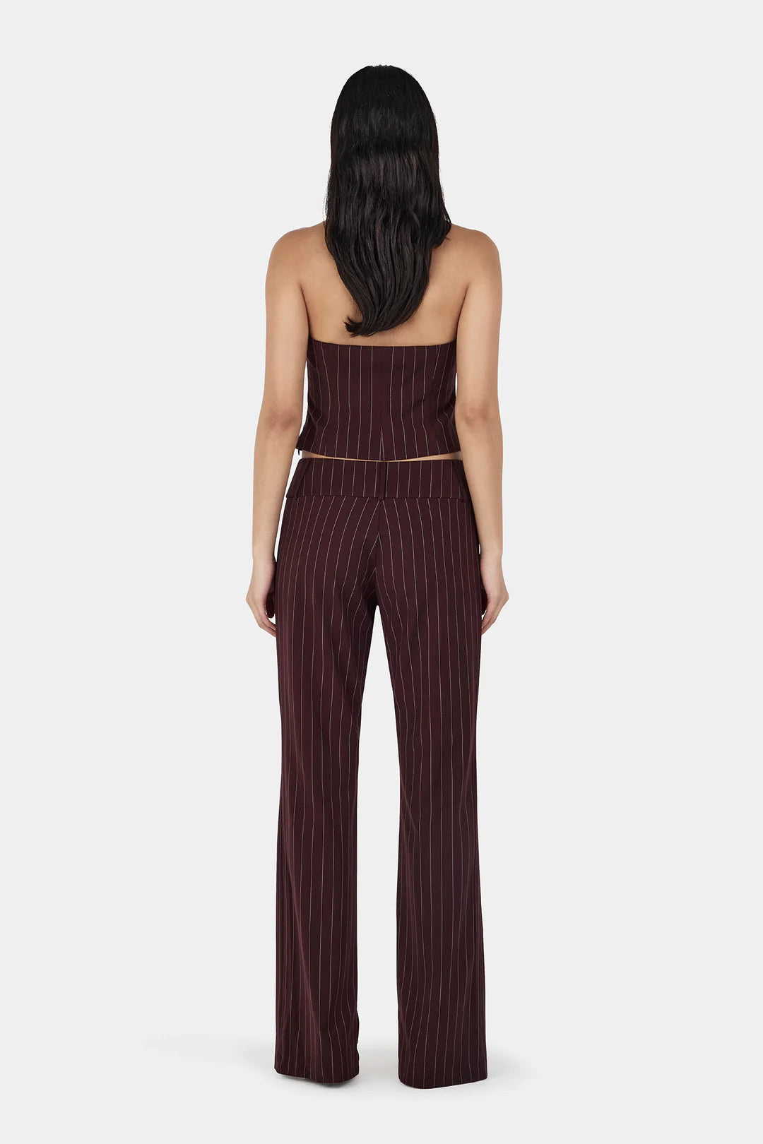 Ownley Yolanda Suit Pant | Cherry Choc Stripe