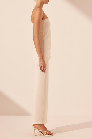 Shona Joy Beau Aymmetrical Twist Maxi Dress | Rice
