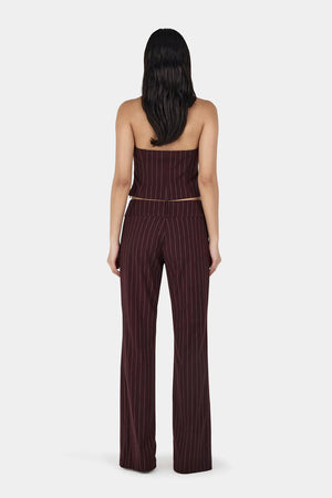 Ownley Yolanda Suit Pant | Cherry Choc Stripe