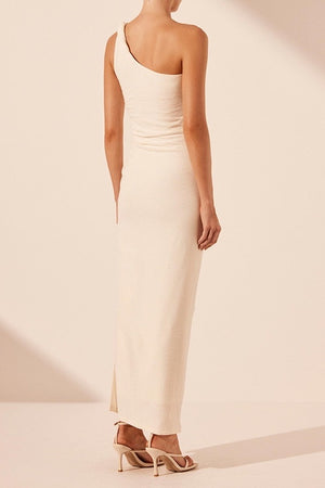 Shona Joy Beau Aymmetrical Twist Maxi Dress | Rice