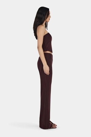 Ownley Yolanda Suit Pant | Cherry Choc Stripe