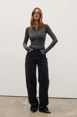 Bayse Brand Lara Bodysuit | Dark Heather Grey