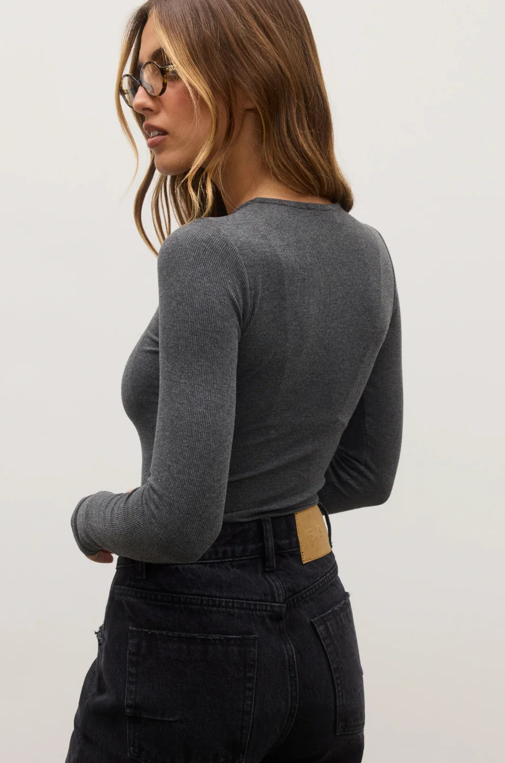 Bayse Brand Lara Bodysuit | Dark Heather Grey