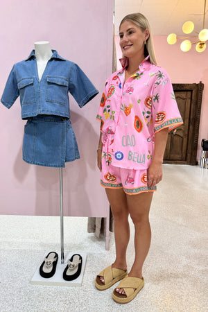 Chosen By Fifi & Annie Tutti Frutti Short Set | Pink || BEST SELLER RESTOCKED