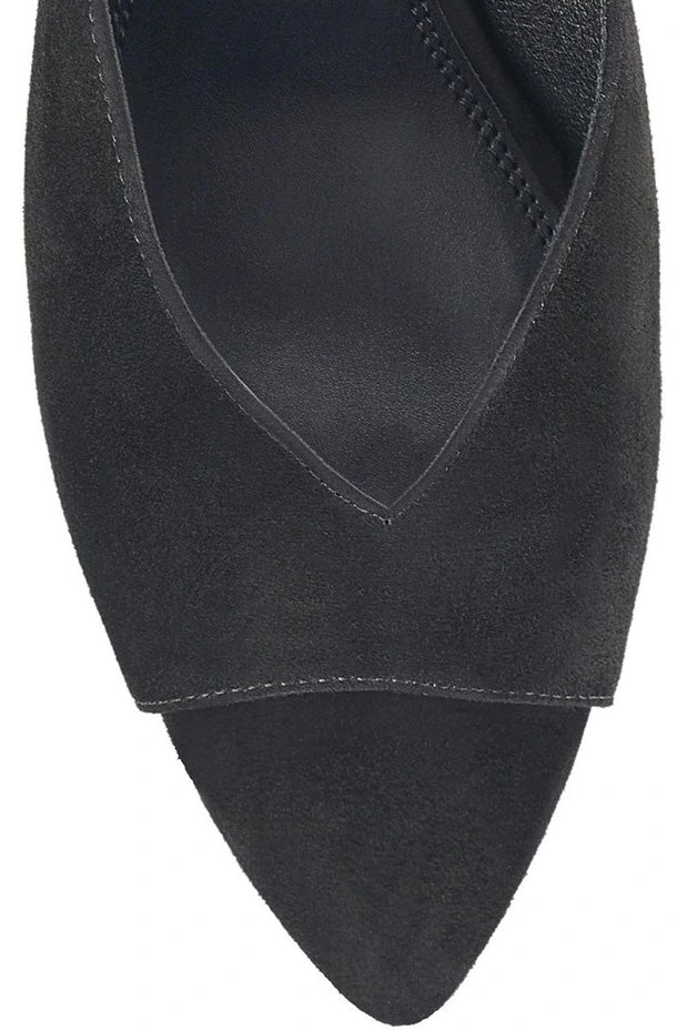 Siren Mabel Point Toe Mule | Black Suede