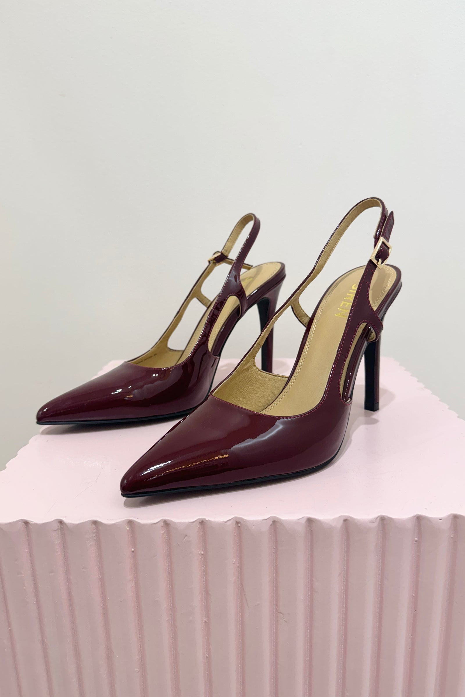 Siren Cipriani Stiletto Pump | Wine Patent Leather