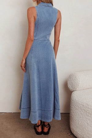Chosen By Fifi & Annie A Date With Destiny Denim Midi Dress | Mid Blue