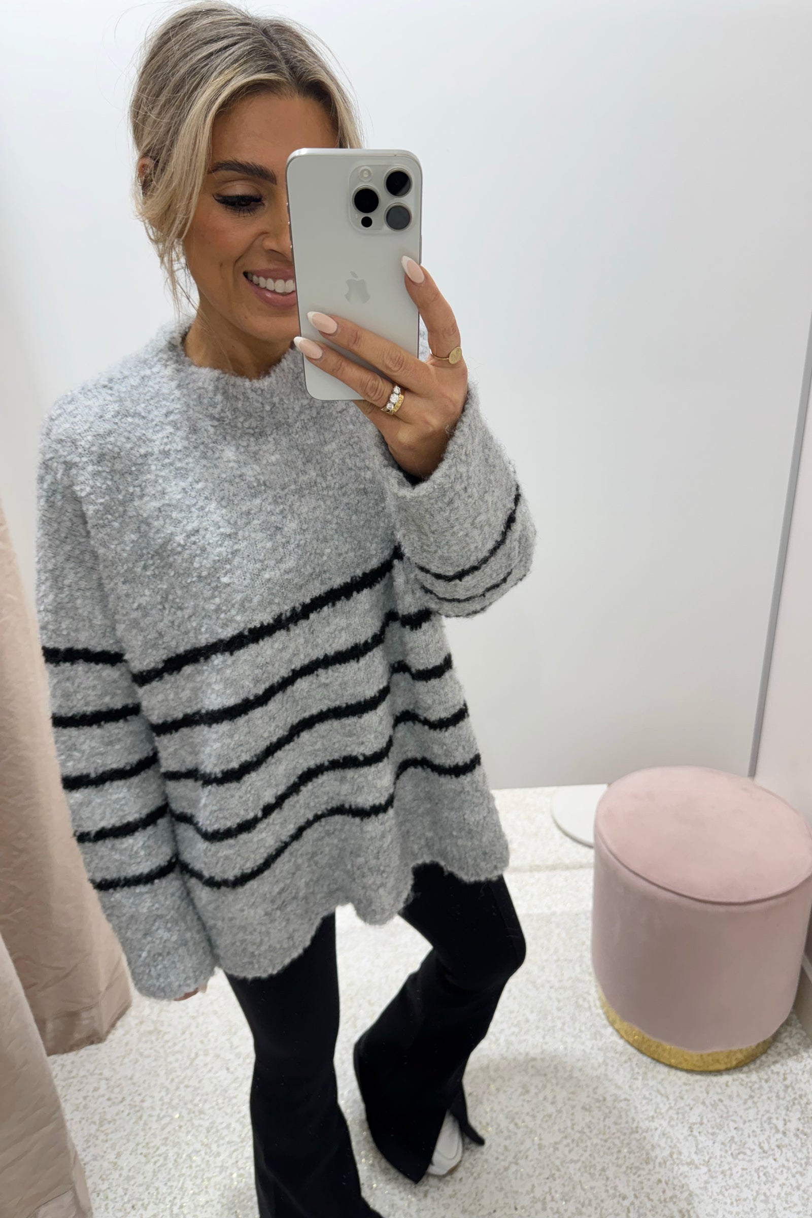 Chosen By Fifi & Annie The Billie Basic Knit Sweater | Grey Marle / Black BEST SELLER RESTOCKED
