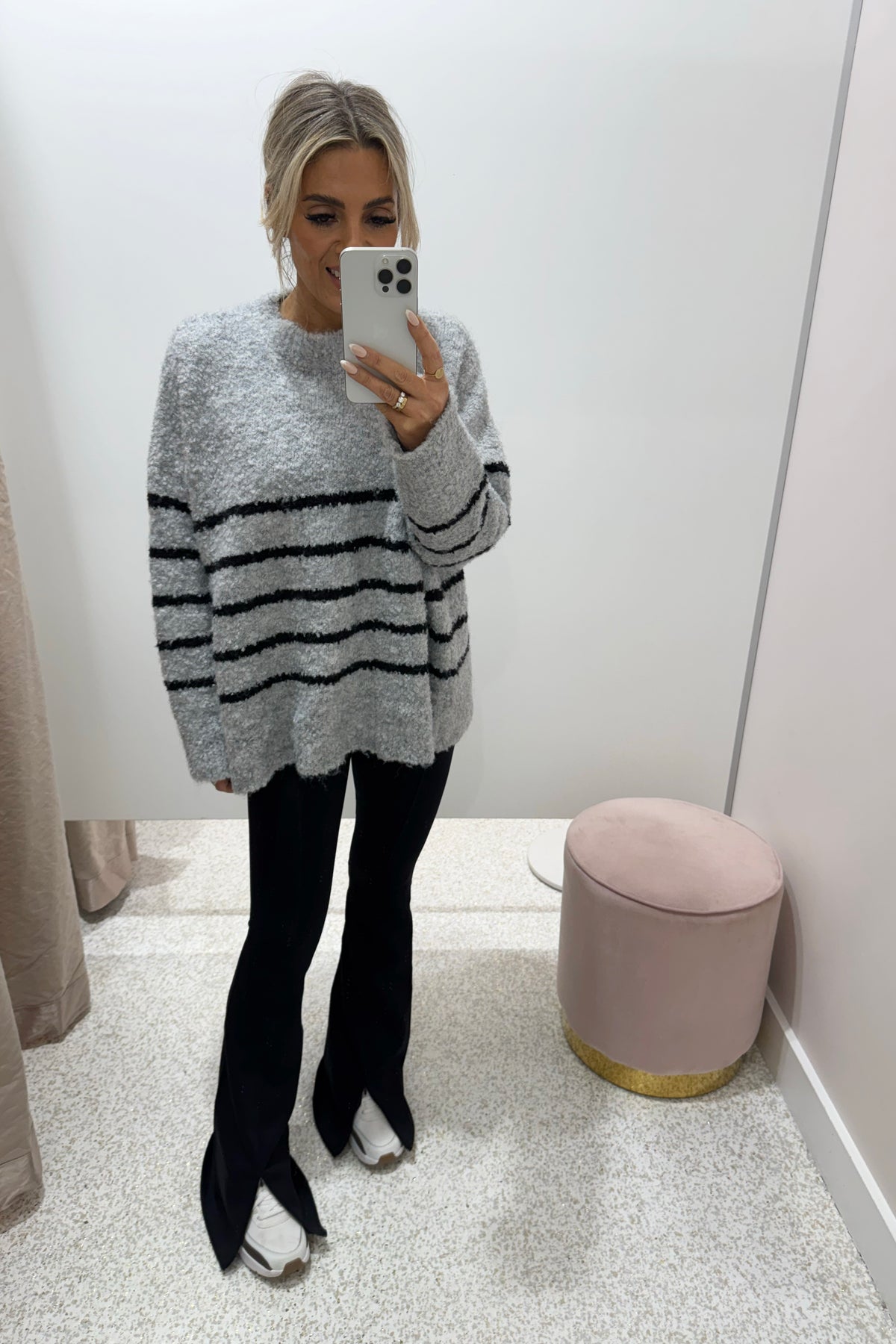 Chosen By Fifi & Annie The Billie Basic Knit Sweater | Grey Marle / Black BEST SELLER RESTOCKED