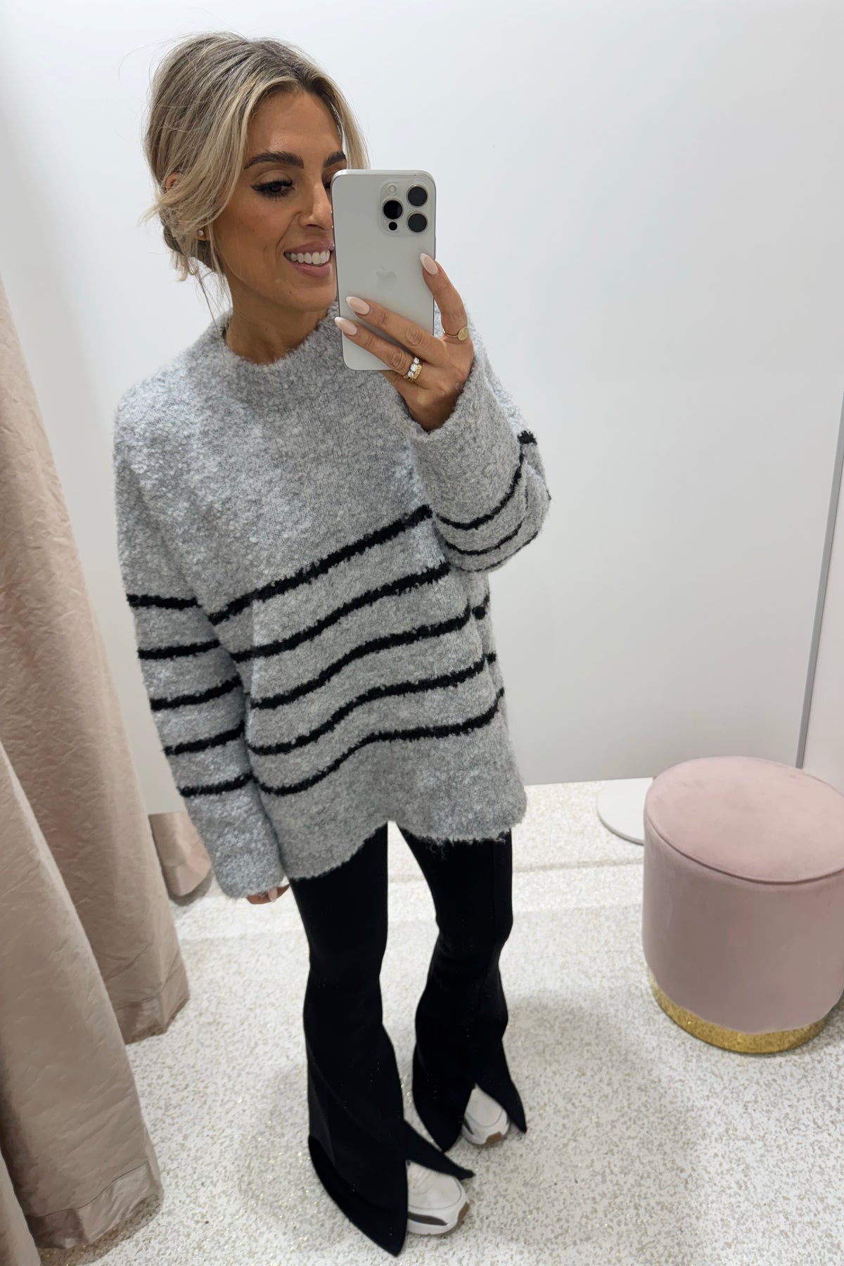 Chosen By Fifi & Annie The Billie Basic Knit Sweater | Grey Marle / Black BEST SELLER RESTOCKED
