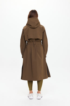 The Upside James Hooded Trench Coat | Olive