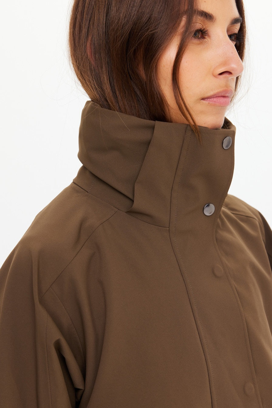 The Upside James Hooded Trench Coat | Olive