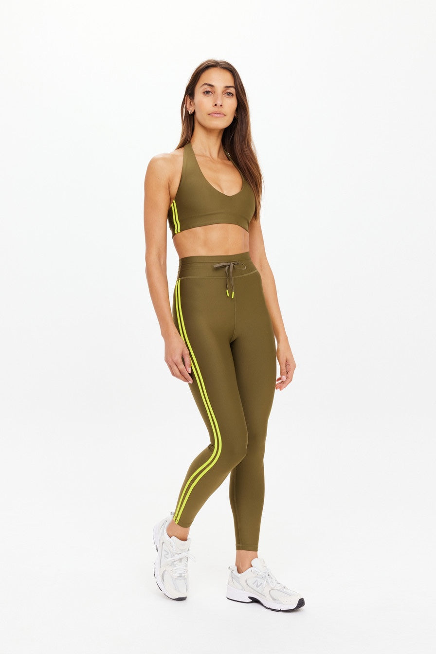 The Upside Oxford Ulla Halter Bra | Olive