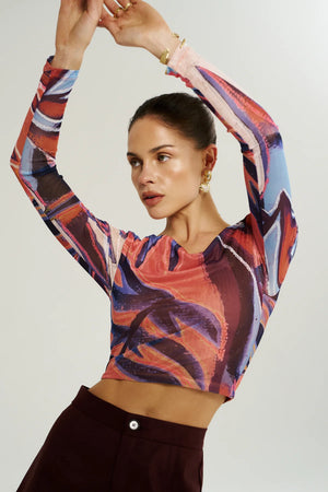 Summi Summi Long Sleeve Off Shoulder Top | Bordeaux
