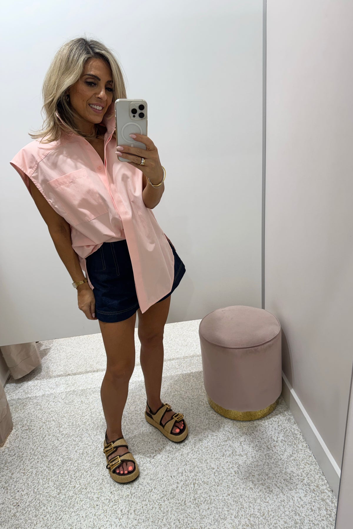 C&M Camilla & Marc Milo Sleeveless Shirt | Pink Salt