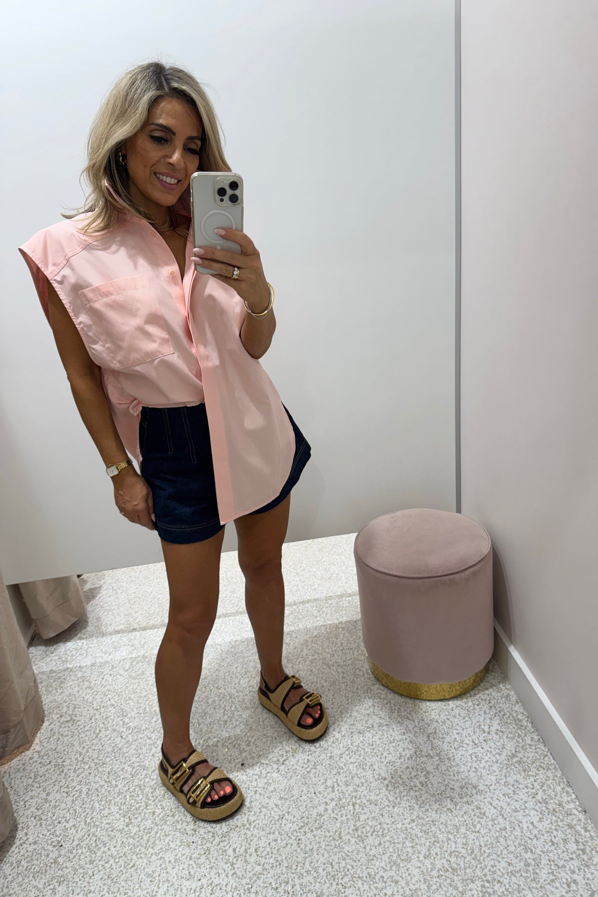 C&M Camilla & Marc Milo Sleeveless Shirt | Pink Salt