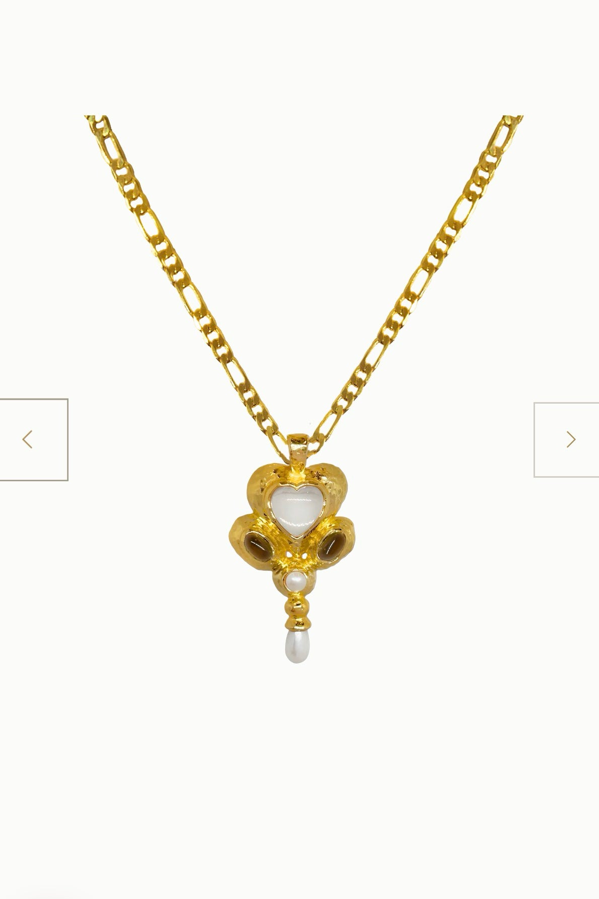 Mountain & Moon Diya Necklace | Gold