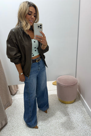Chosen By Fifi & Annie The Annalise Faux Leather Jacket | Olive