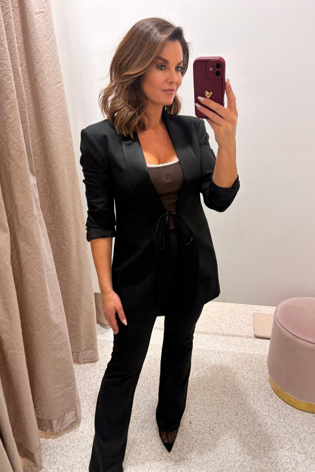 Shona Joy Benji Tuxedo Tie Blazer | Black