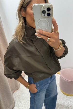 Chosen By Fifi & Annie The Annalise Faux Leather Jacket | Olive