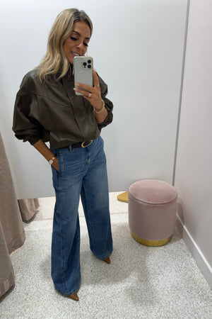 Chosen By Fifi & Annie The Annalise Faux Leather Jacket | Olive