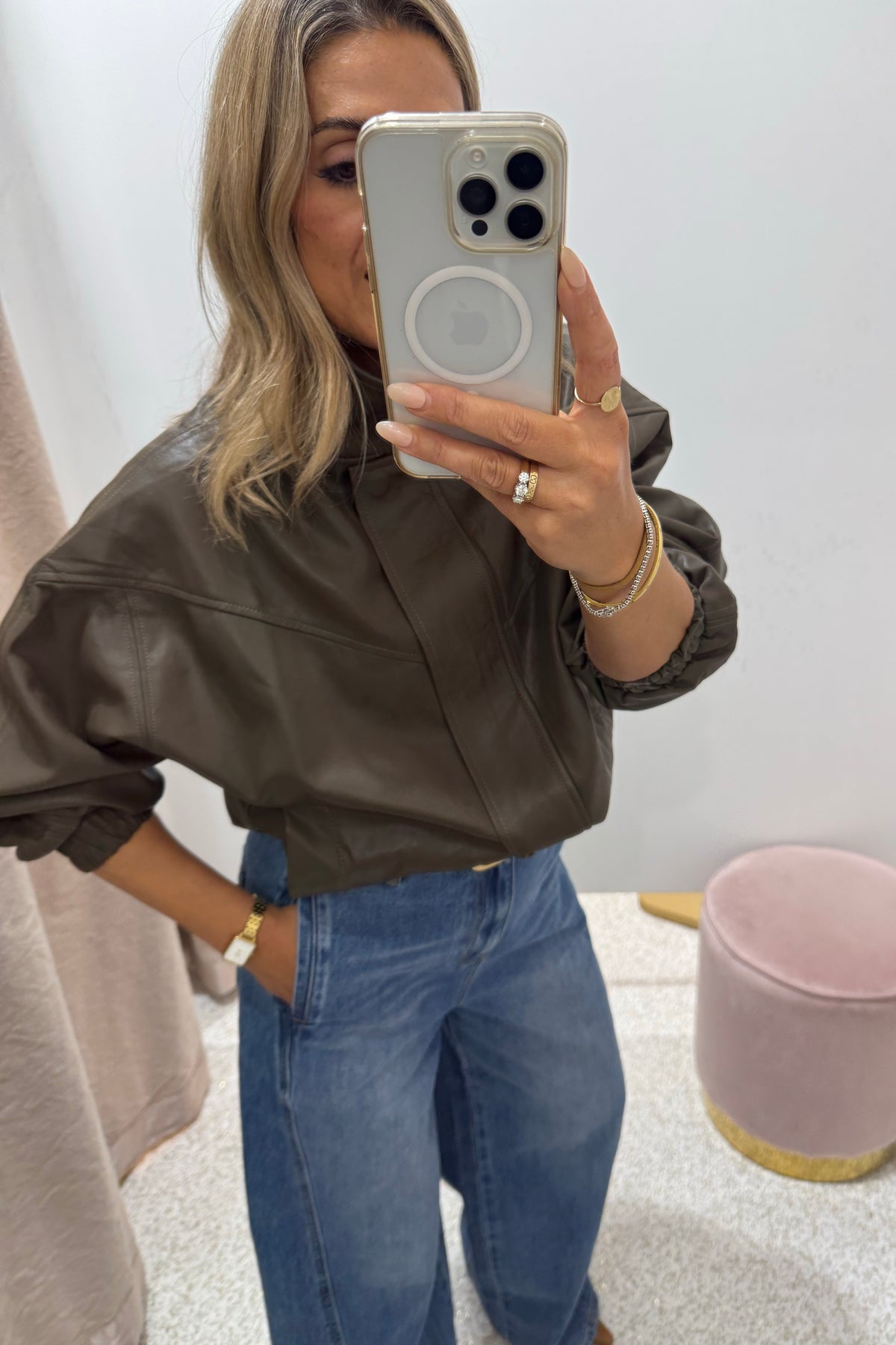 Chosen By Fifi & Annie The Annalise Faux Leather Jacket | Olive