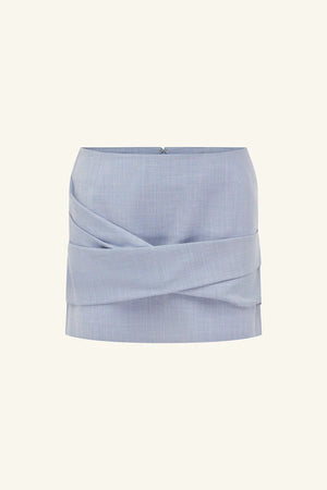 Shona Joy Asher Draped Mini Skirt | Chambray Blue