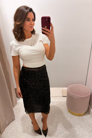 Shona Joy Everly Midi Skirt | Black
