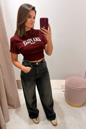 Ena Pelly Ivy Relaxed Tee | Burgundy