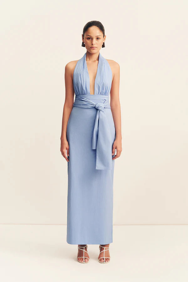 Shona Joy Campbell Halter Plunged Maxi Dress | Azurine