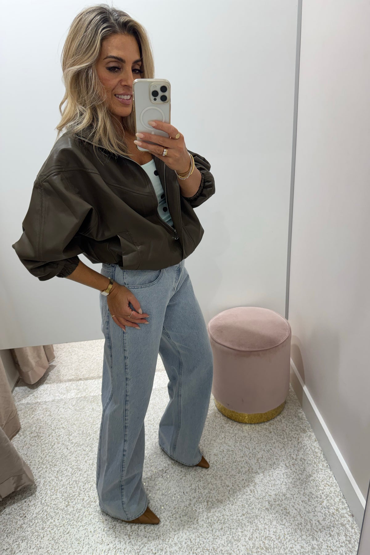 Chosen By Fifi & Annie The Annalise Faux Leather Jacket | Olive