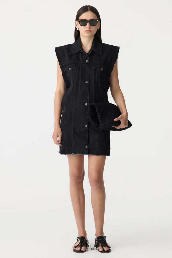 bassike denim dress Bassike Off the Shoulder Denim Dress