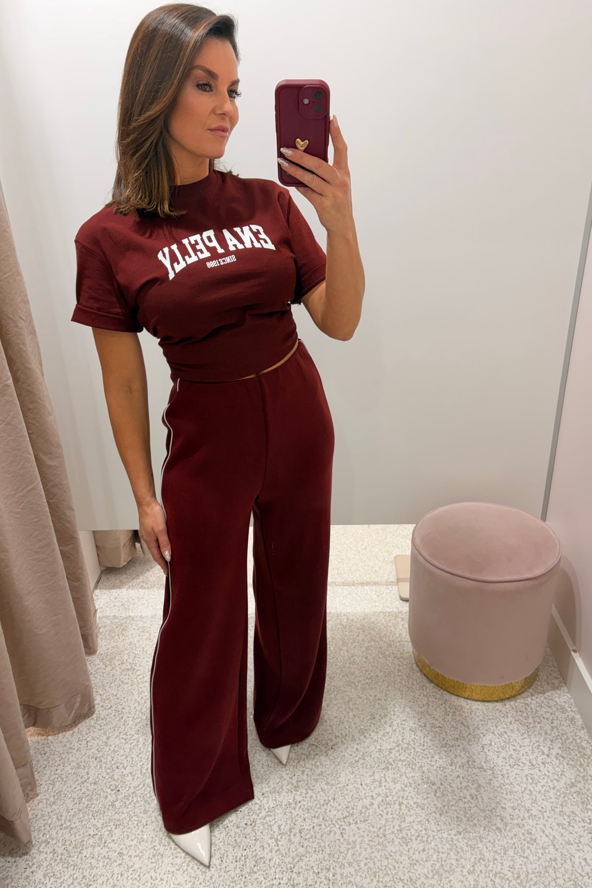 Ena Pelly Alessia Relaxed Pant | Burgandy
